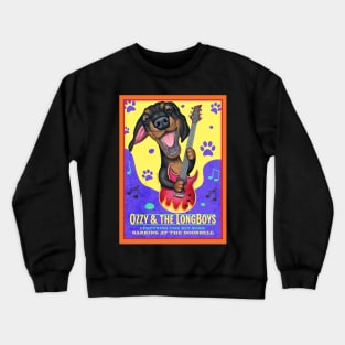funny cute dog rocking doxie guitar dachshund mom dad gift Crewneck Sweatshirt